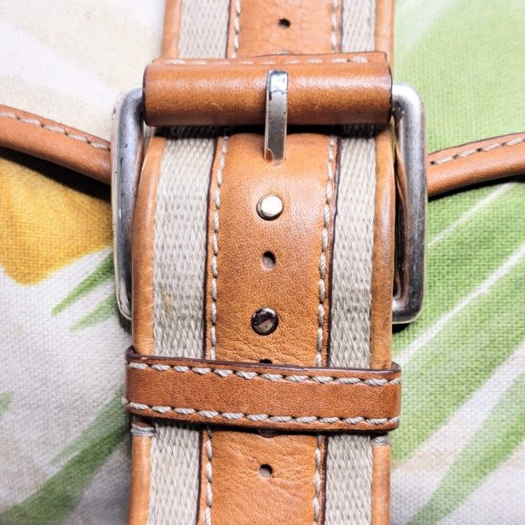 Michael Michael Kors Tropical Print Textile Brown Leather / Stud Adorned Bag - Picture 4 of 13